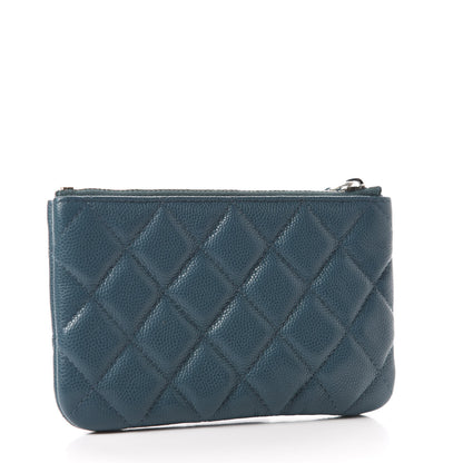 Chanel Caviar Quilted Small Cosmetic Case Dark Turquoise 3 of 8