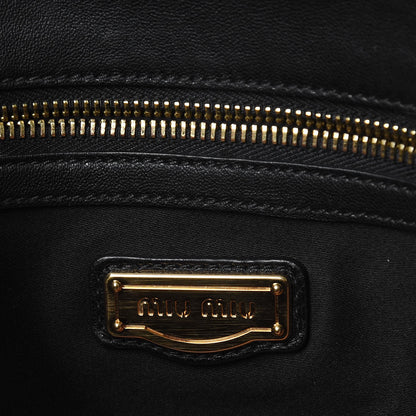Miu Miu Nappa Quilted Studded Tote Bag Black 6 of 11