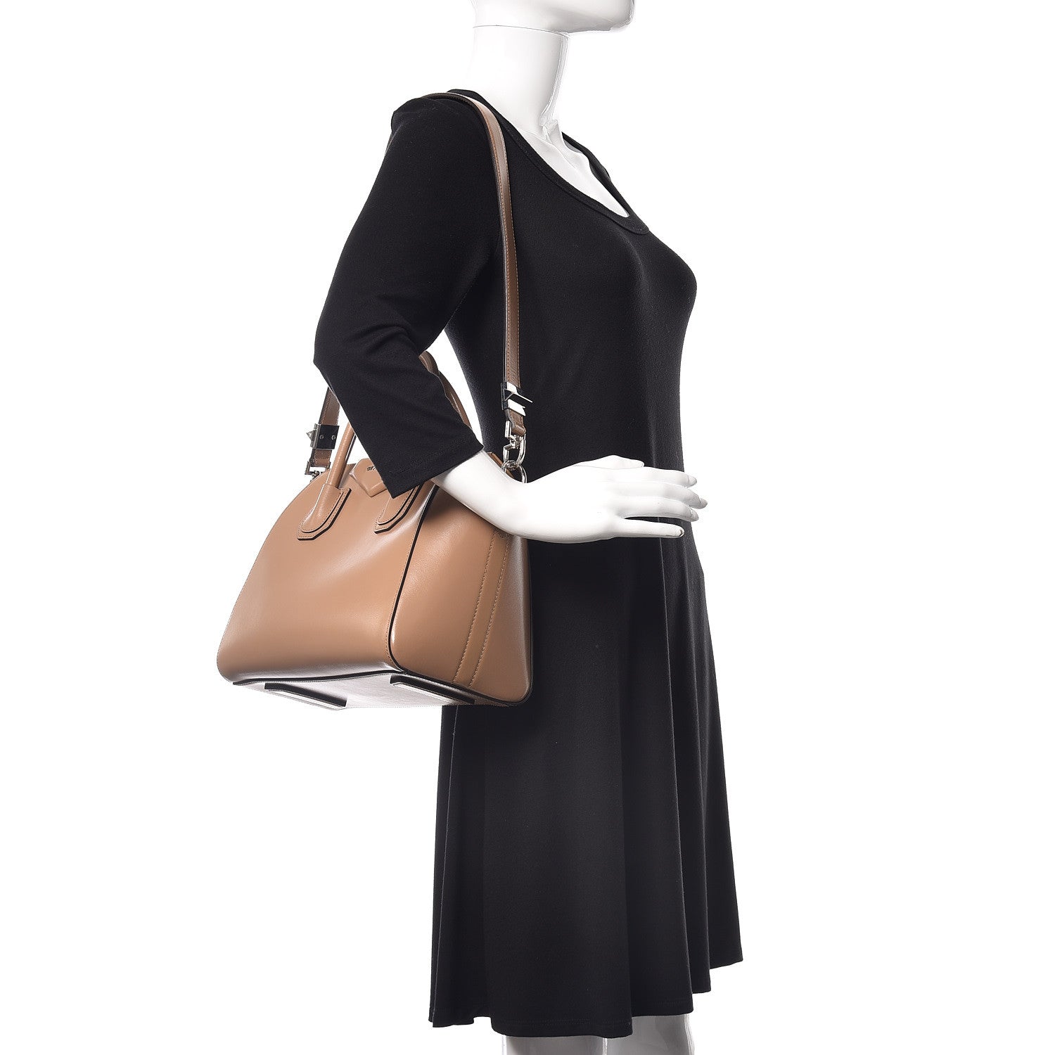 Givenchy Shiny Lord Calfskin Small Antigona Dark Beige 2 of 15