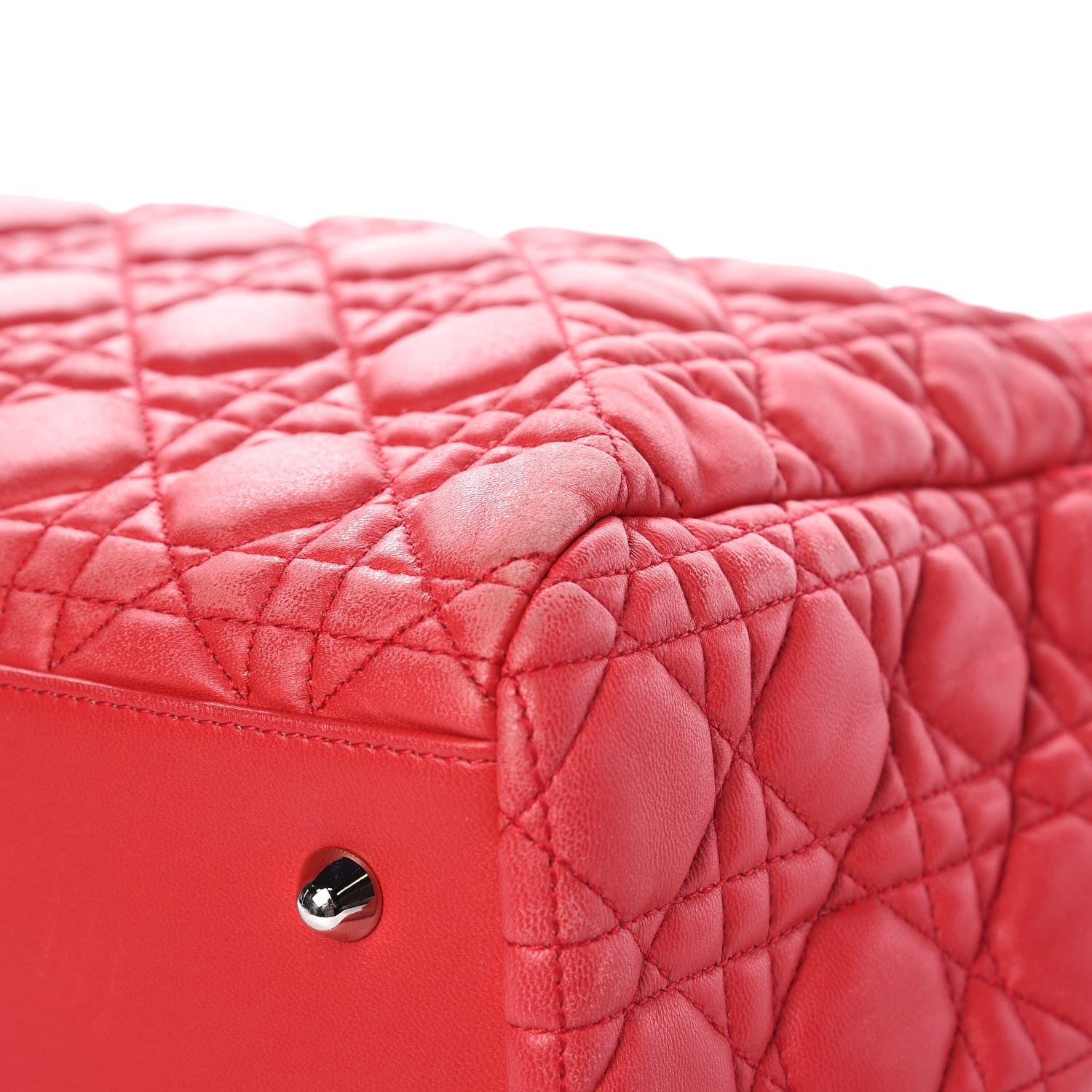 Christian Dior Lambskin Cannage Large Dior Soft Shopping Tote Coral 12 of 16