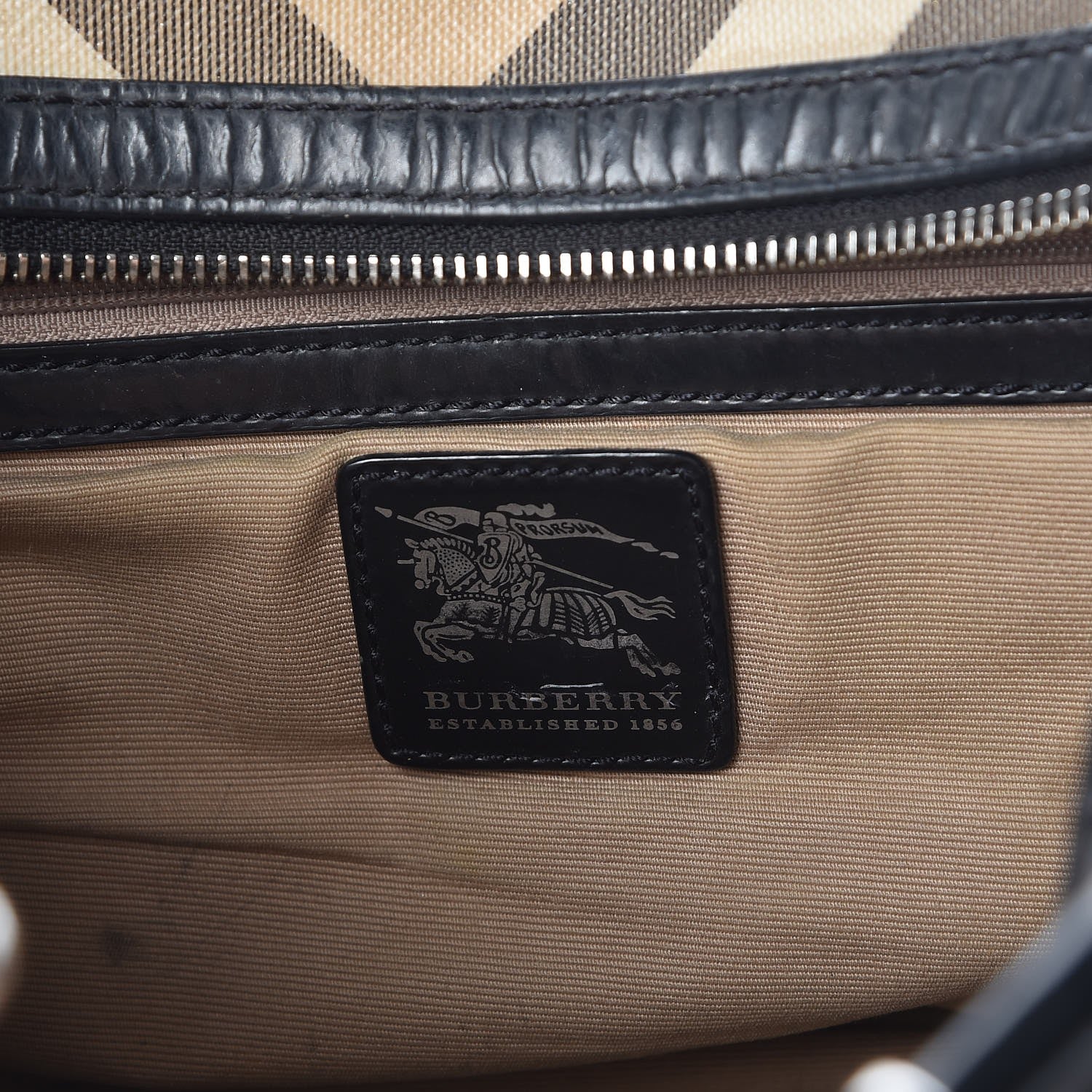 Burberry Supernova Check Patent Bowling Bag Black 6 of 22