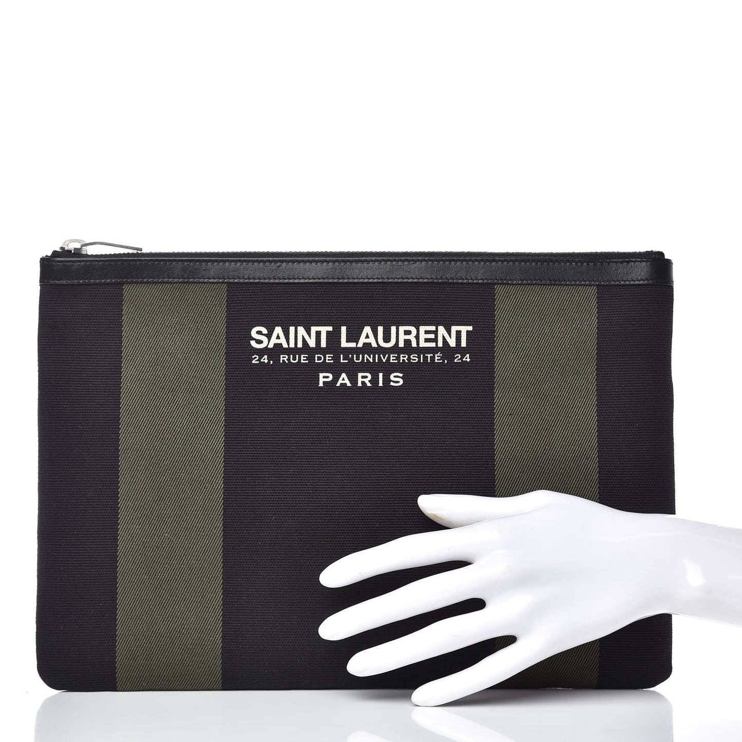 Classic Cotton Canvas Monogram Pouch Black
