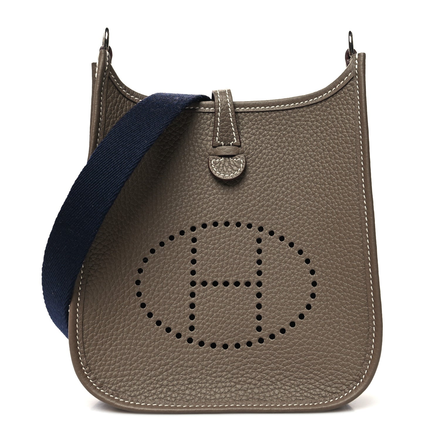 Hermes Taurillon Clemence Amazone Evelyne TPM Etoupe Bleu Indigo 1 of 10
