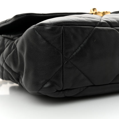 Chanel Goatskin Quilted Large Chanel 19 Flap Black 9 of 12