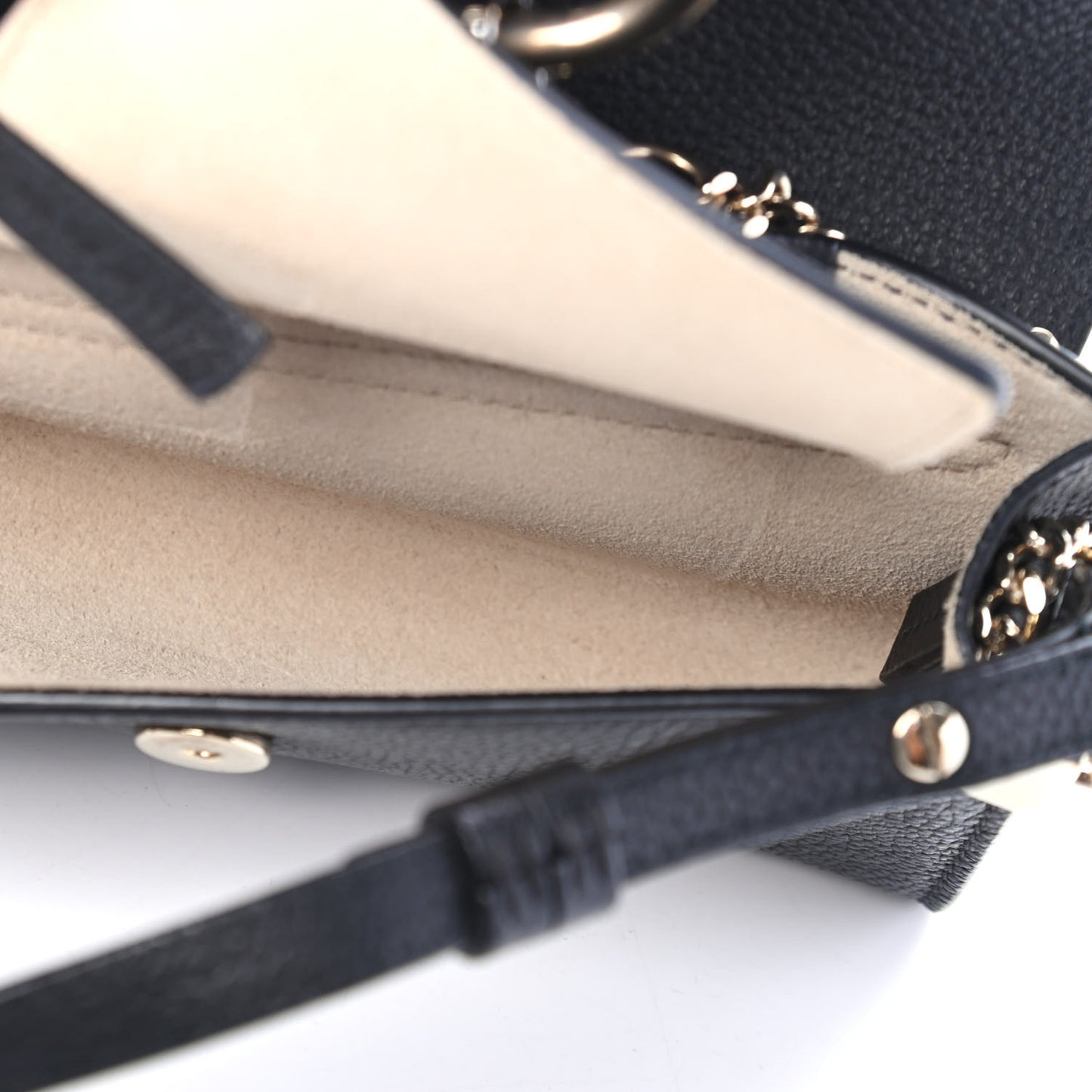 Grained Calfskin Lambskin Mini Faye Shoulder Bag Black
