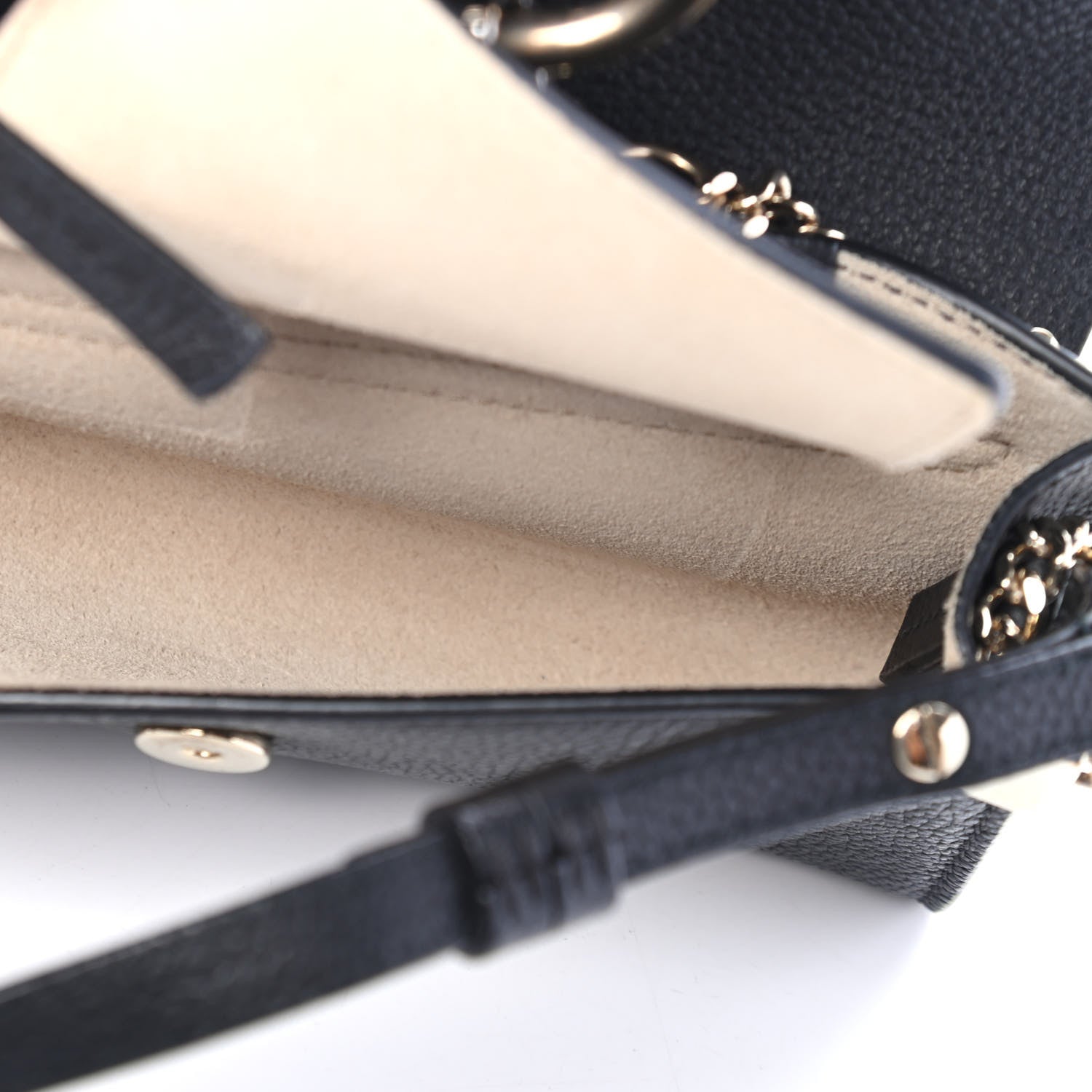 Chloe Grained Calfskin Lambskin Mini Faye Shoulder Bag Black 4 of 5