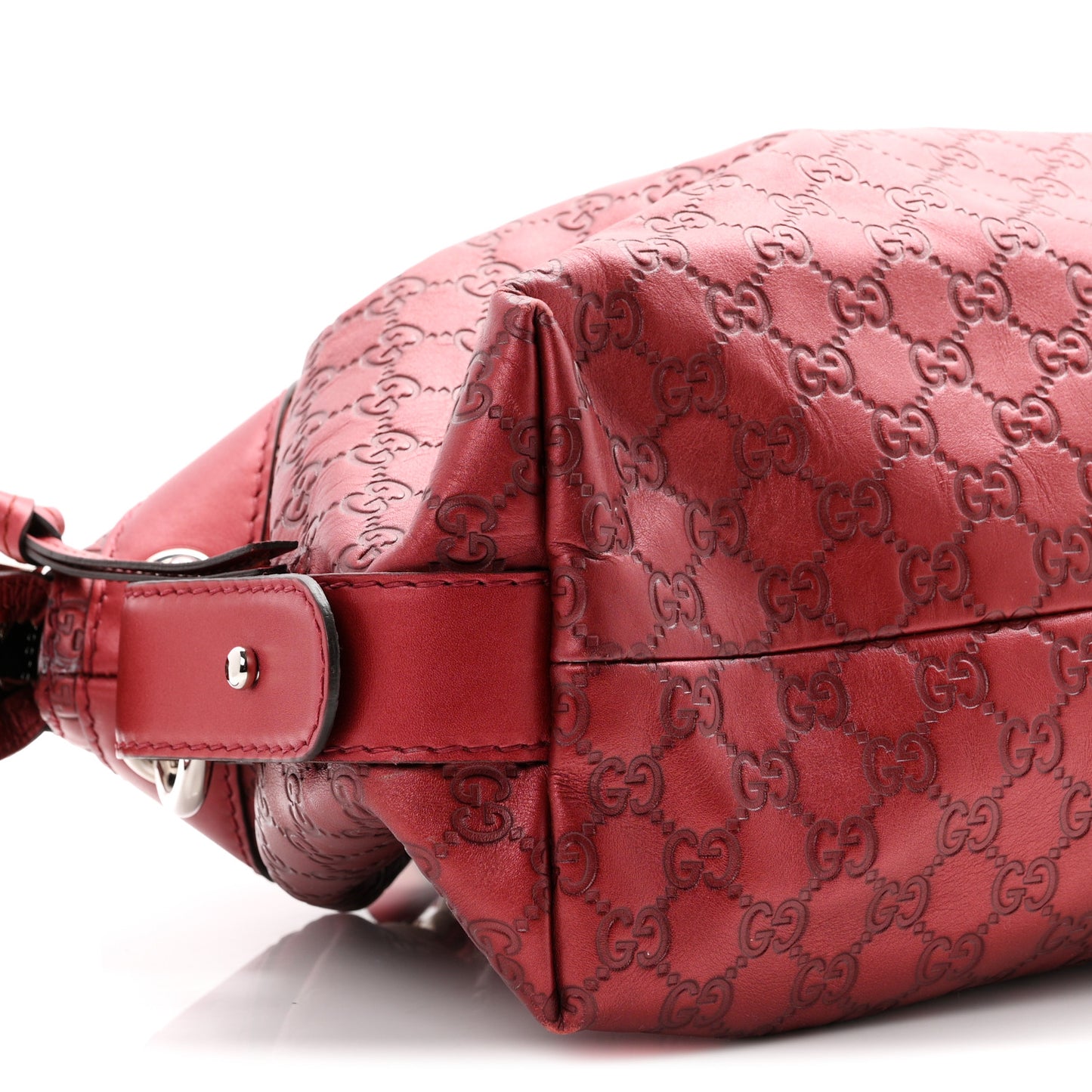 Metallic Guccissima Medium Bamboo Bar Tote Red
