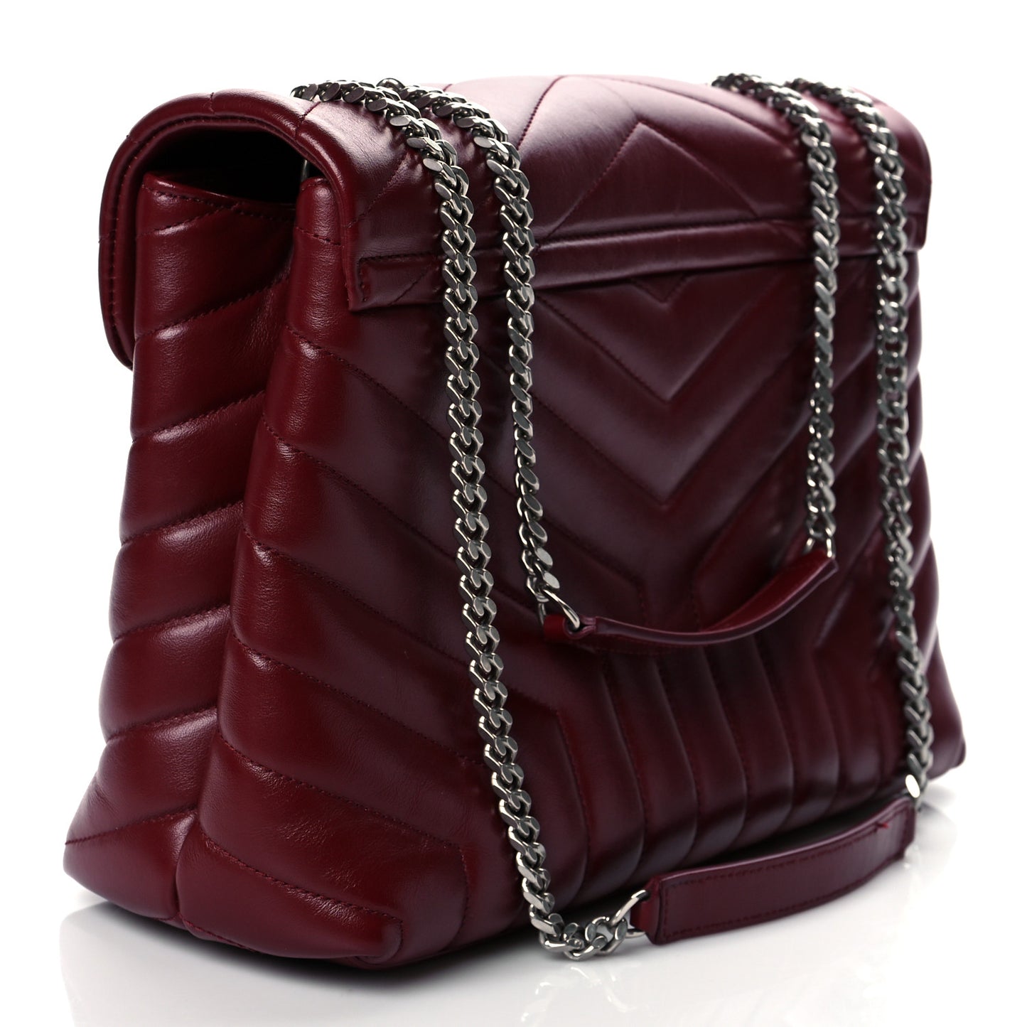Calfskin Y Quilted Monogram Medium Loulou Chain Satchel Palissandre