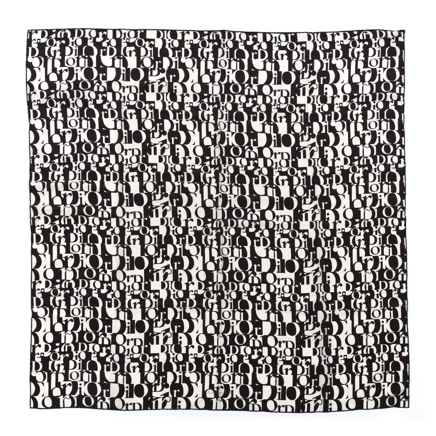 Christian Dior Cotton Monogram Scarf Black White 1 of 3