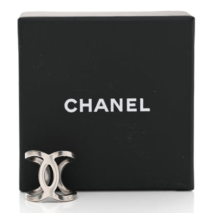 Chanel Metal CC Ring 53 6.5 Silver 5 of 5
