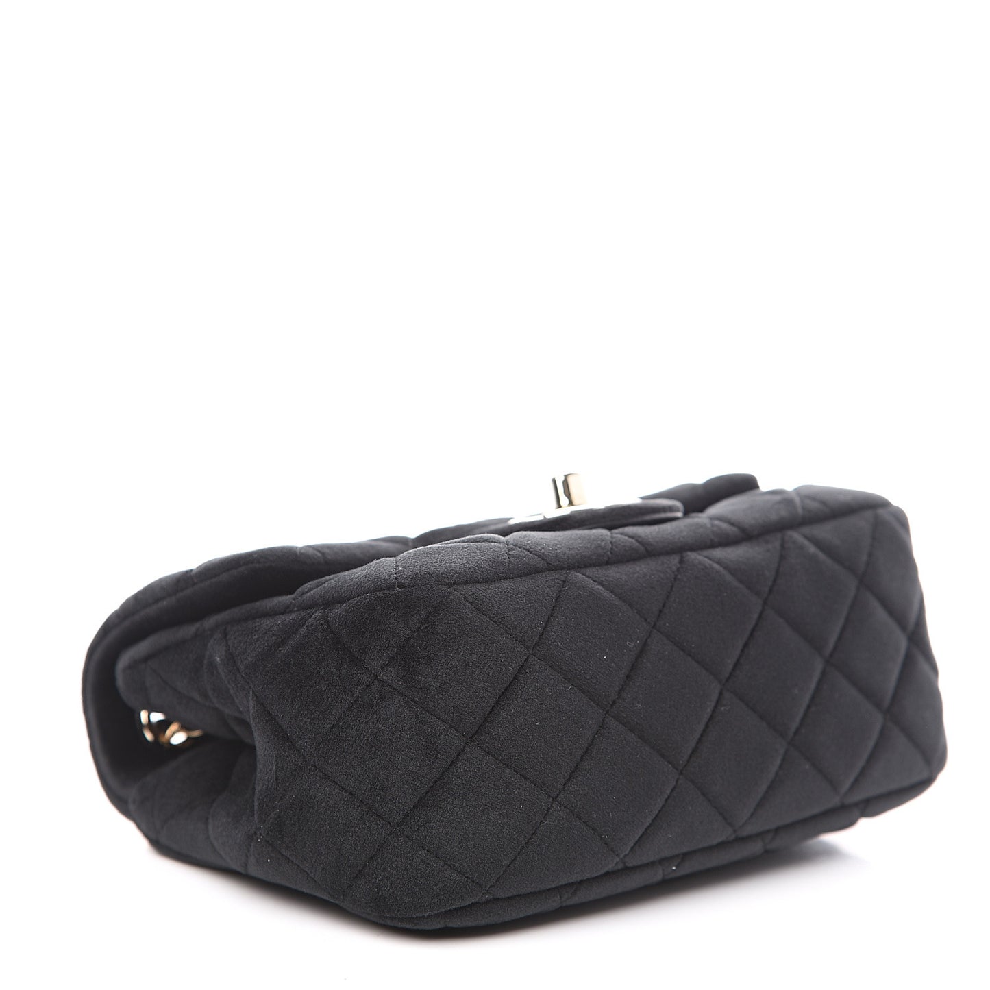 Velvet Quilted Mini Pearl Crush Flap Black