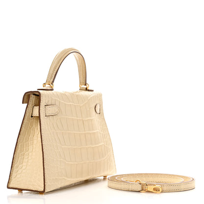 Hermes Matte Alligator Mini Kelly Sellier 20 Vanille 3 of 11