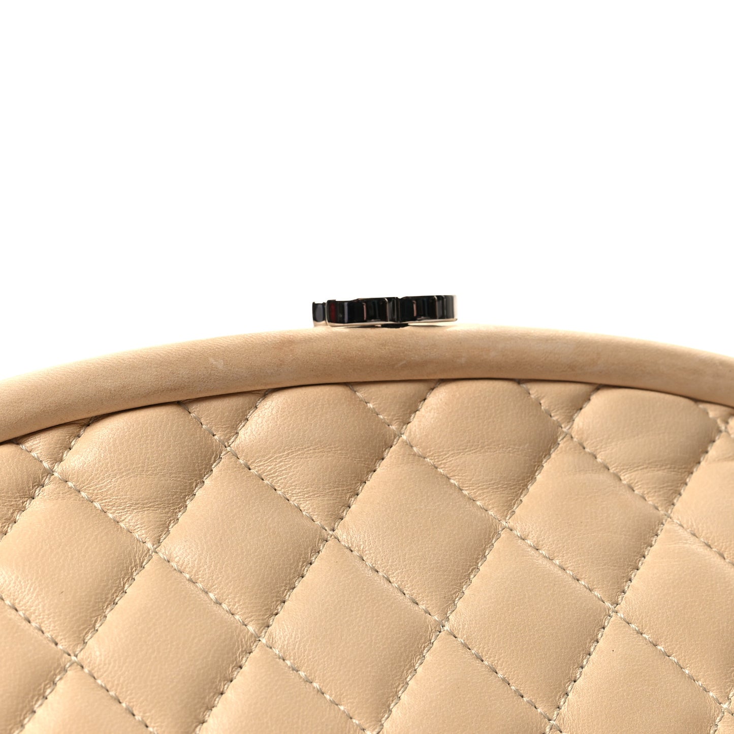 Lambskin Quilted Timeless Clutch Beige Clair