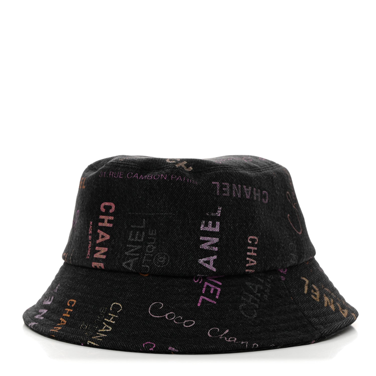 Chanel Denim Mood Cloche Bucket Hat S Black 1 of 8