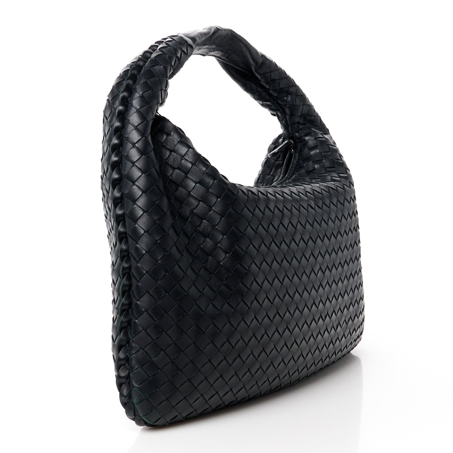 Nappa Intrecciato Medium Veneta Hobo Black
