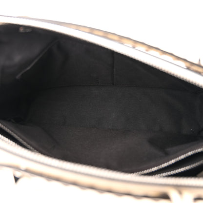 Fendi Vitello King Logo Embossed Medium By The Way Boston Bag White Ice 6 of 12