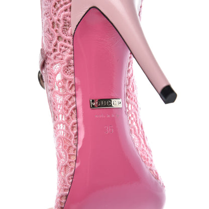 Gucci Lace Pizzo Venice Pumps 36 Sugar Pink 7 of 8