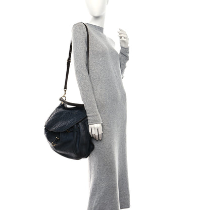 Miu Miu Ostrich Calfskin Hobo Blue 3 of 11