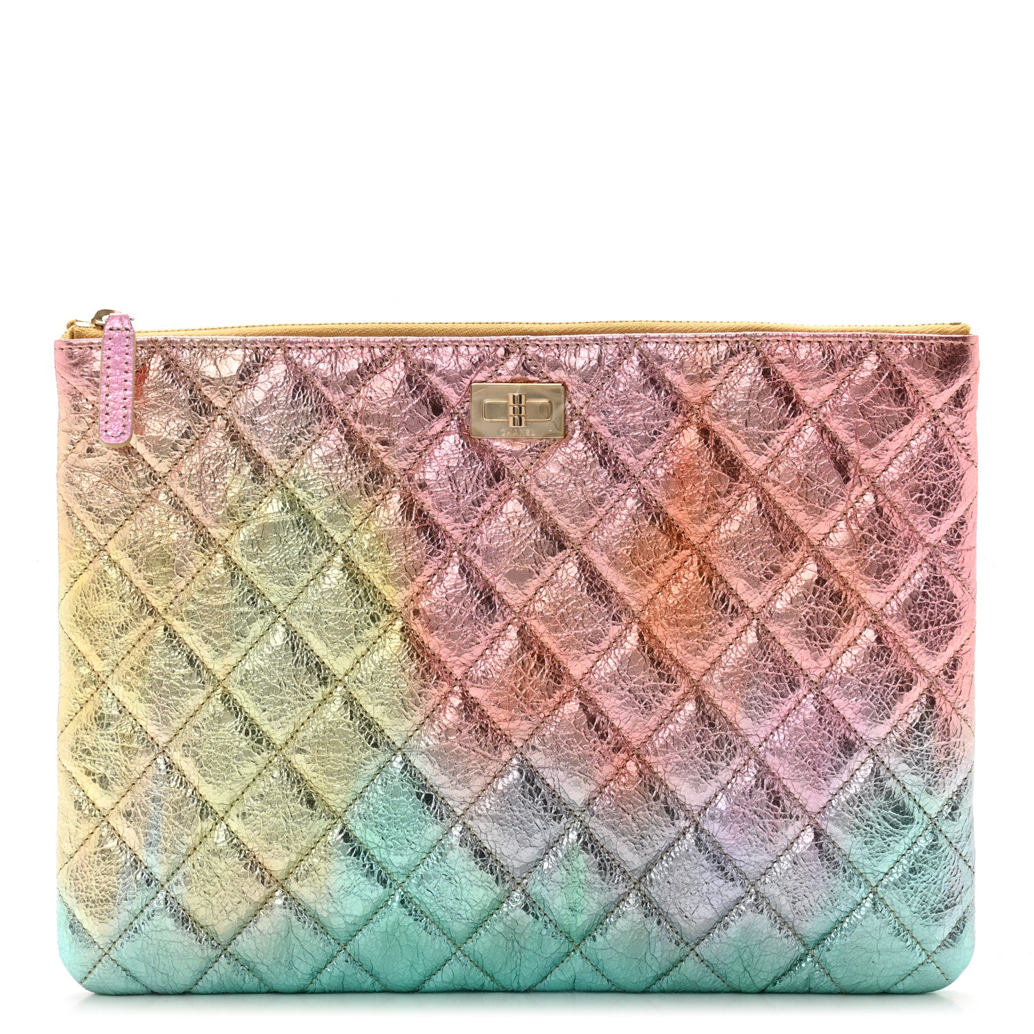 Chanel Metallic Goatskin Quilted Medium 2.55 Reissue Cosmetic Case Multicolor 1 of 8