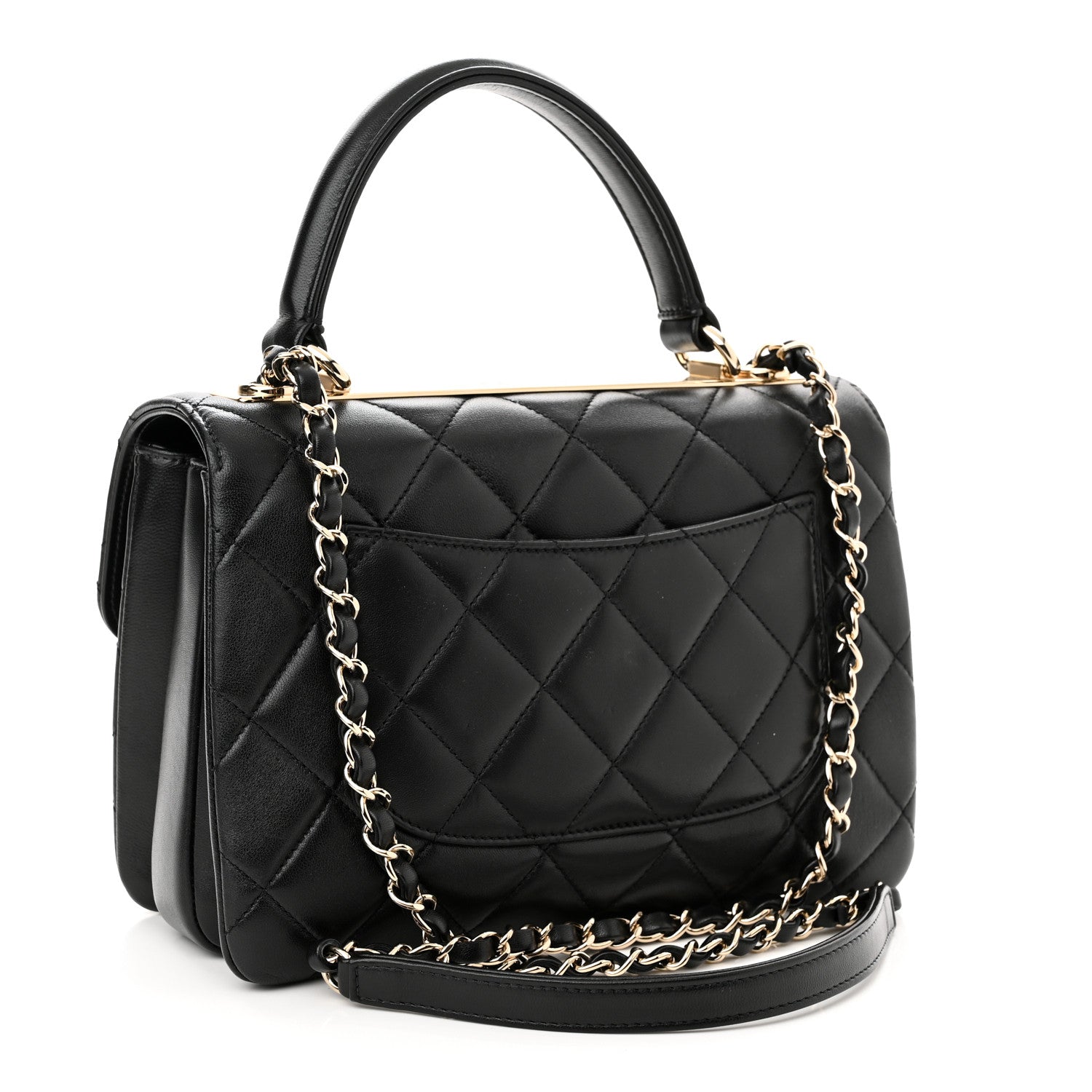 Chanel Lambskin Quilted Small Trendy CC Dual Handle Flap Bag Black 3 of 10