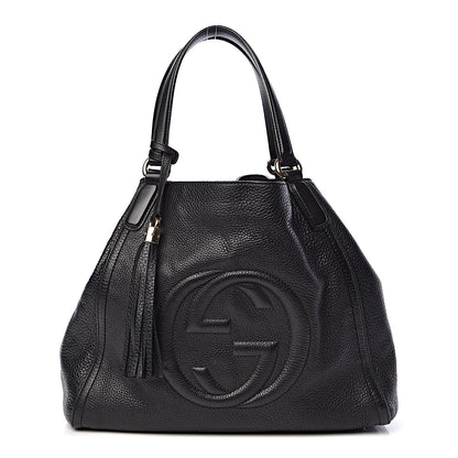 Gucci Pebbled Calfskin Medium Soho Shoulder Bag Black 1 of 11
