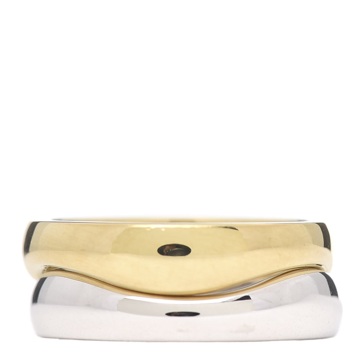 18K Yellow White Gold Love Me Band Ring Set of 2 51 5.75
