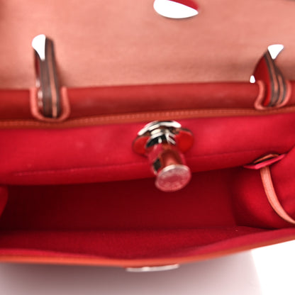 Hermes Toile Officier Vache Hunter Verso Herbag Zip 31 PM Rouge Venetian Rouge Piment Rose Extreme 6 of 11