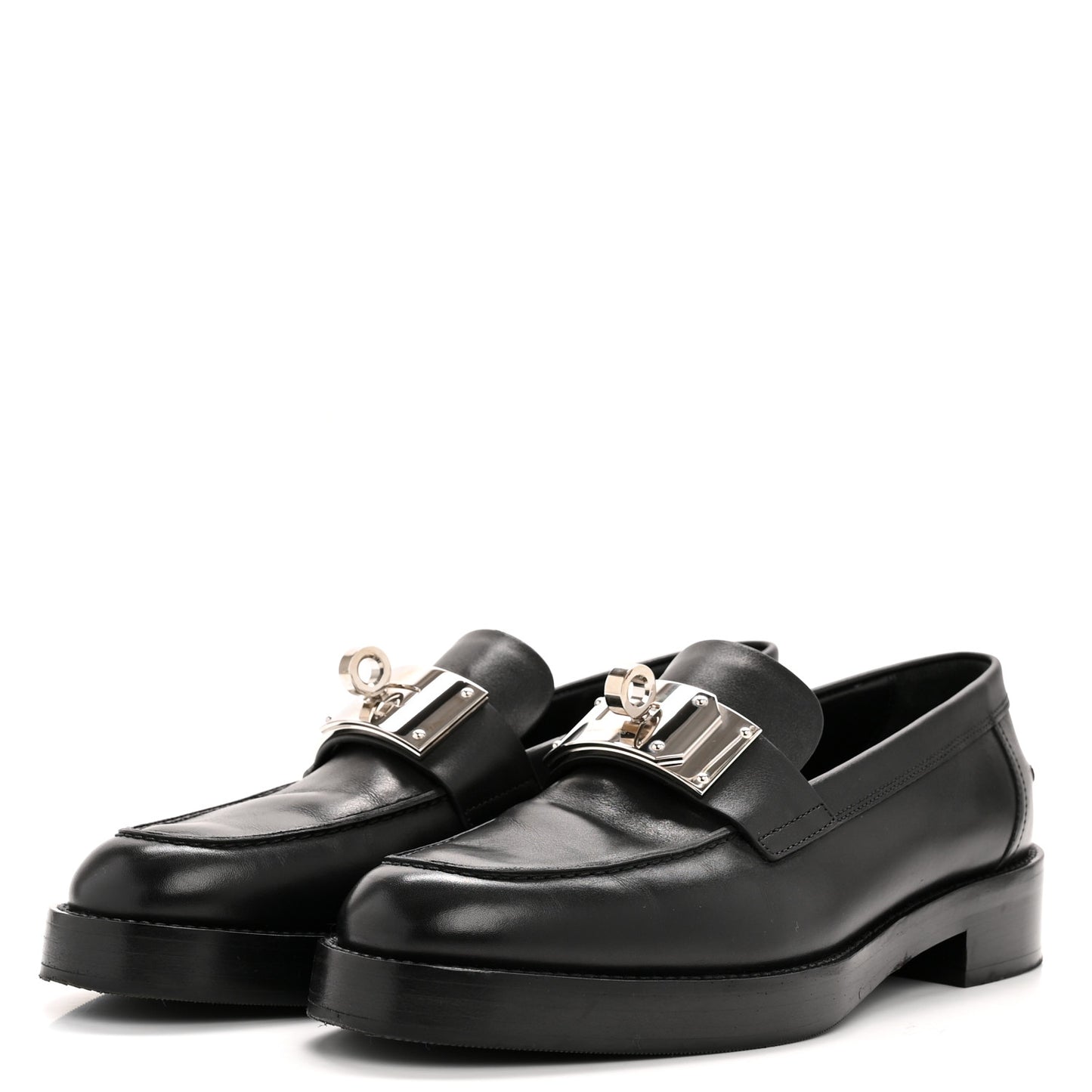 Calfskin Womens Hot Loafer 38 Black 39.5 Black