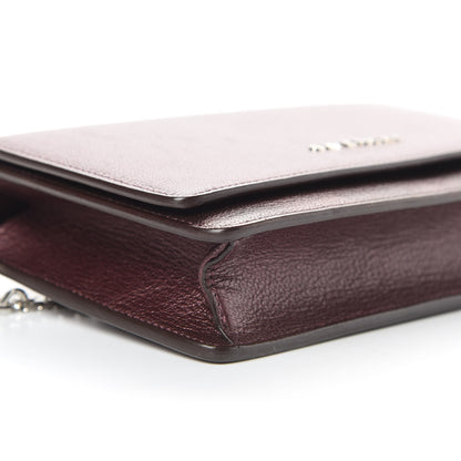 Givenchy Metallic Sugar Goatskin Pandora Chain Wallet Bordeaux 8 of 15