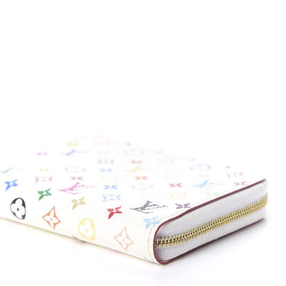 Louis Vuitton Monogram Multicolor Zippy Coin Purse Wallet White Litchi 7 of 8