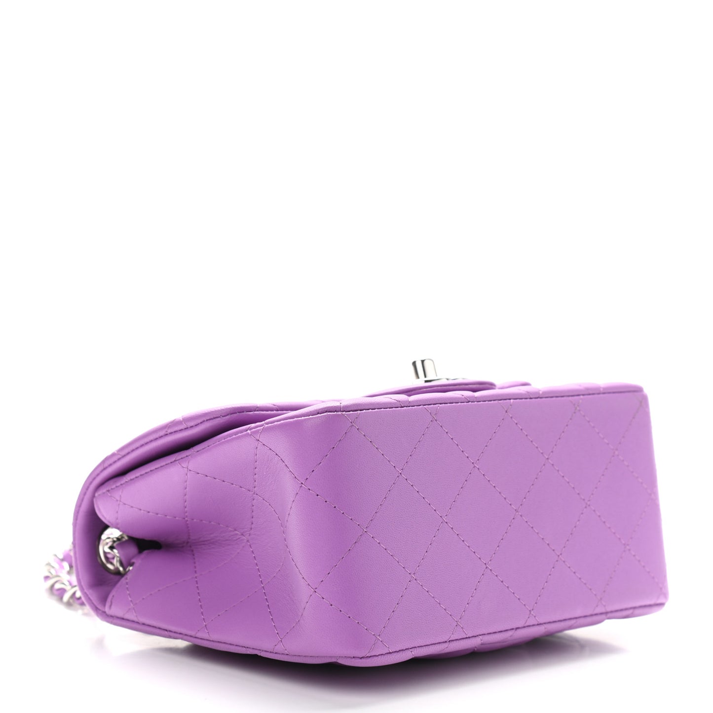 Lambskin Quilted Mini Square Flap Purple