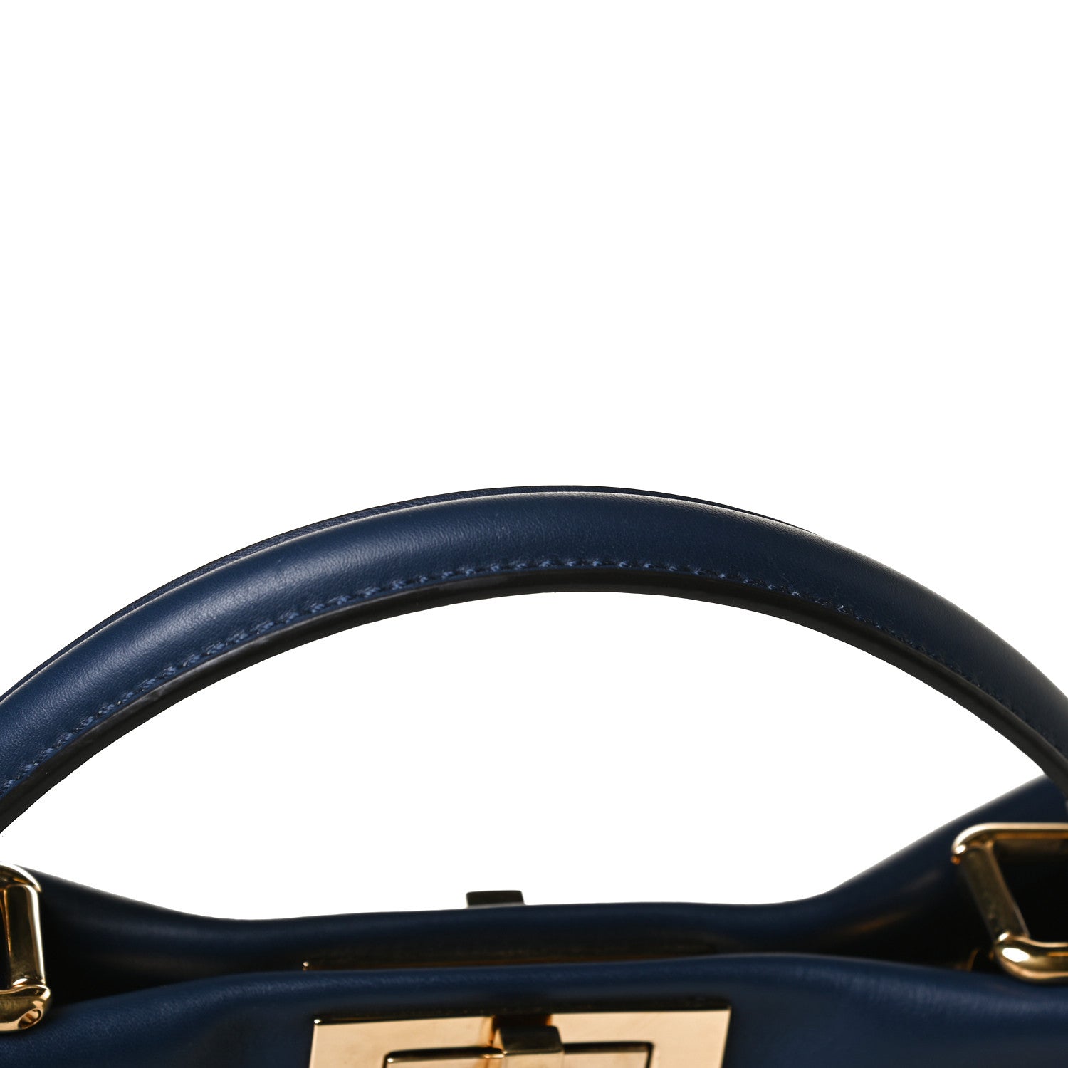 Fendi Vitello Seta Shiny Nappa Medium 3 Pocket Peekaboo Iconic Satchel Blueberry 13 of 13
