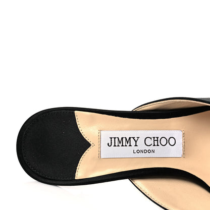 Jimmy Choo Satin Crystal Rav 65 Heels 37.5 Black 9 of 10