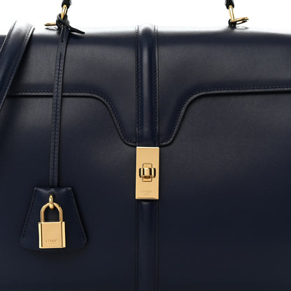 Celine Satinated Calfskin Medium 16 Top Handle Bag Midnight 7 of 9