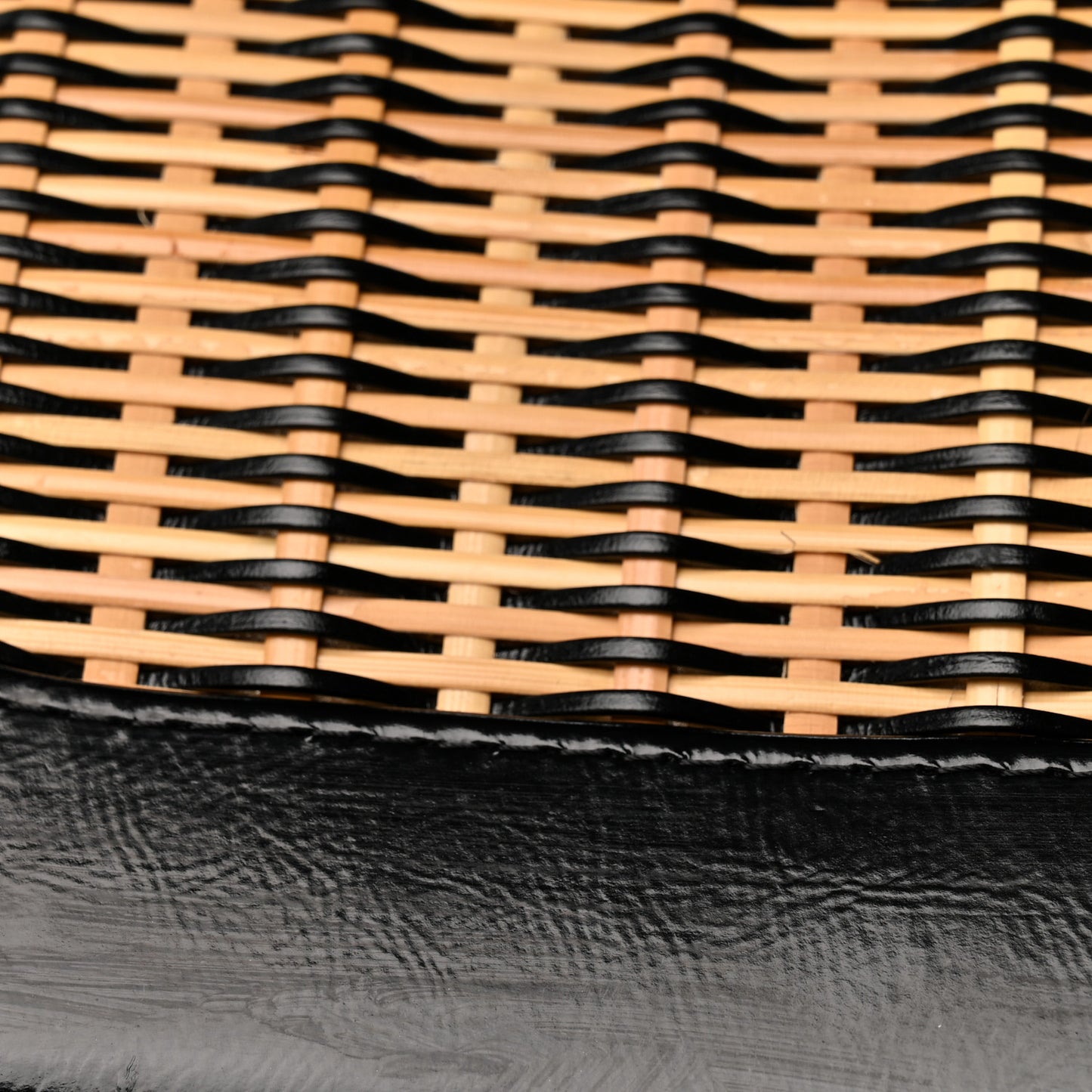 Rattan Calfskin Small Gabrielle Hobo Beige Black