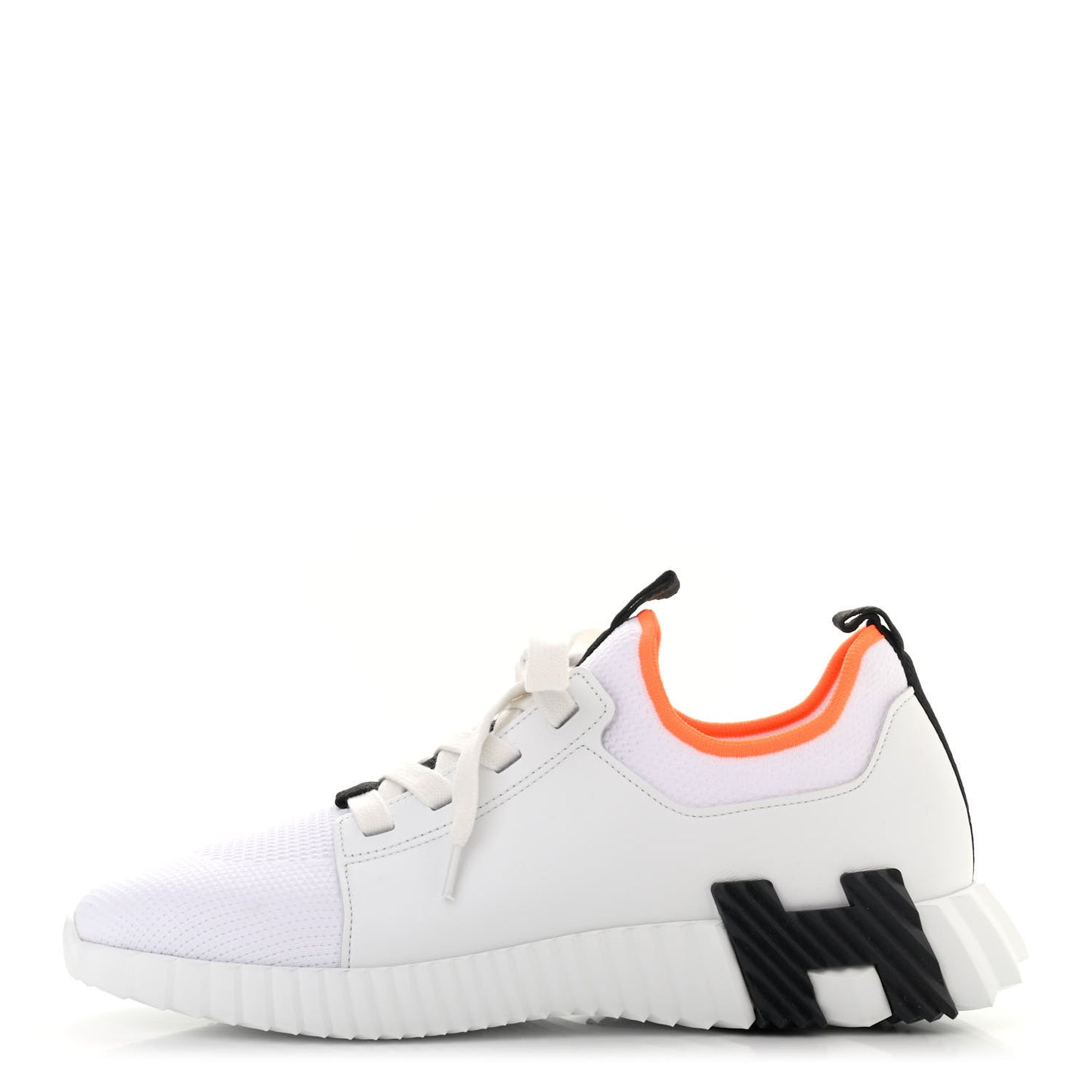 Knit Calfskin Mens Depart Sneakers 40 White