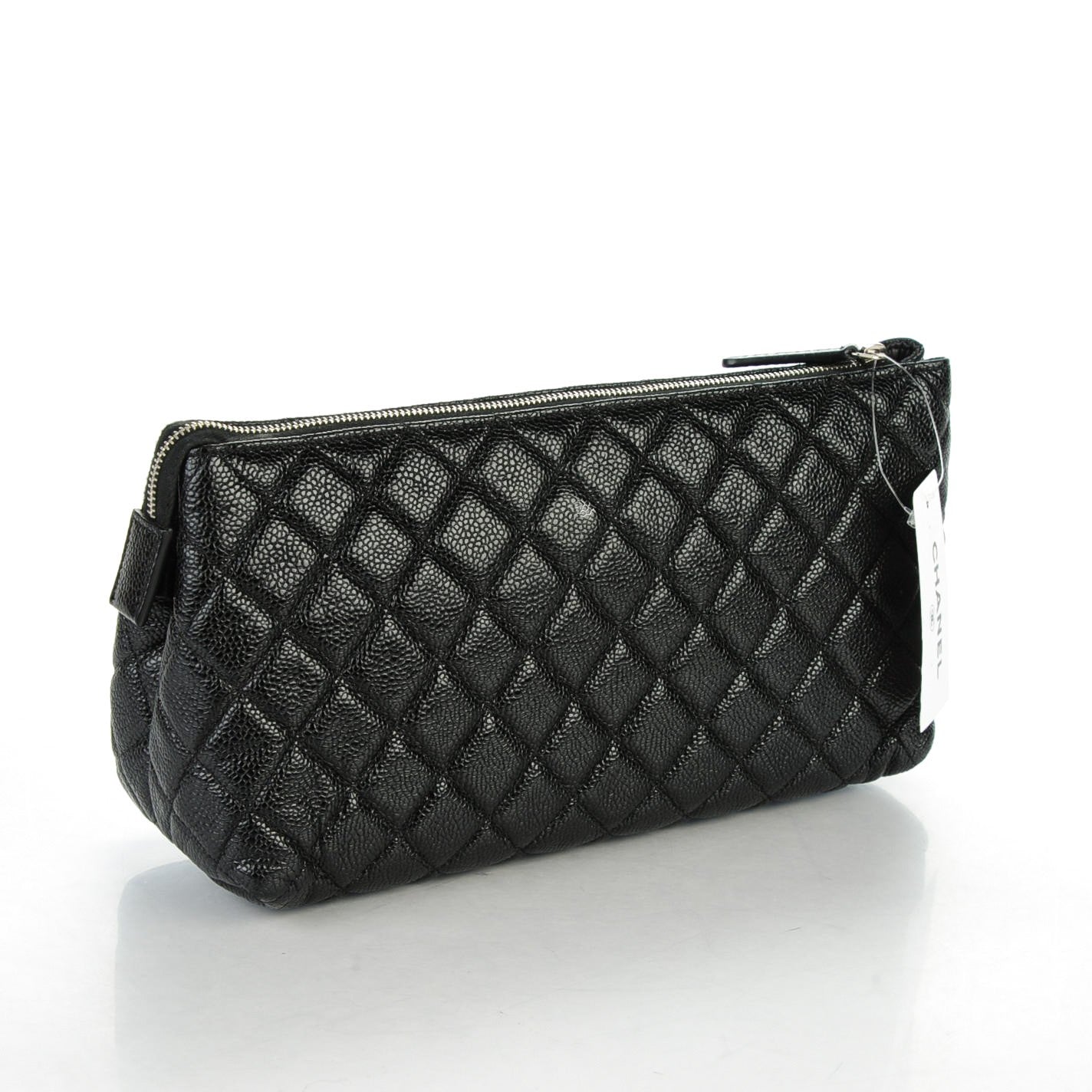 Caviar Quilted Cosmetic Case Black