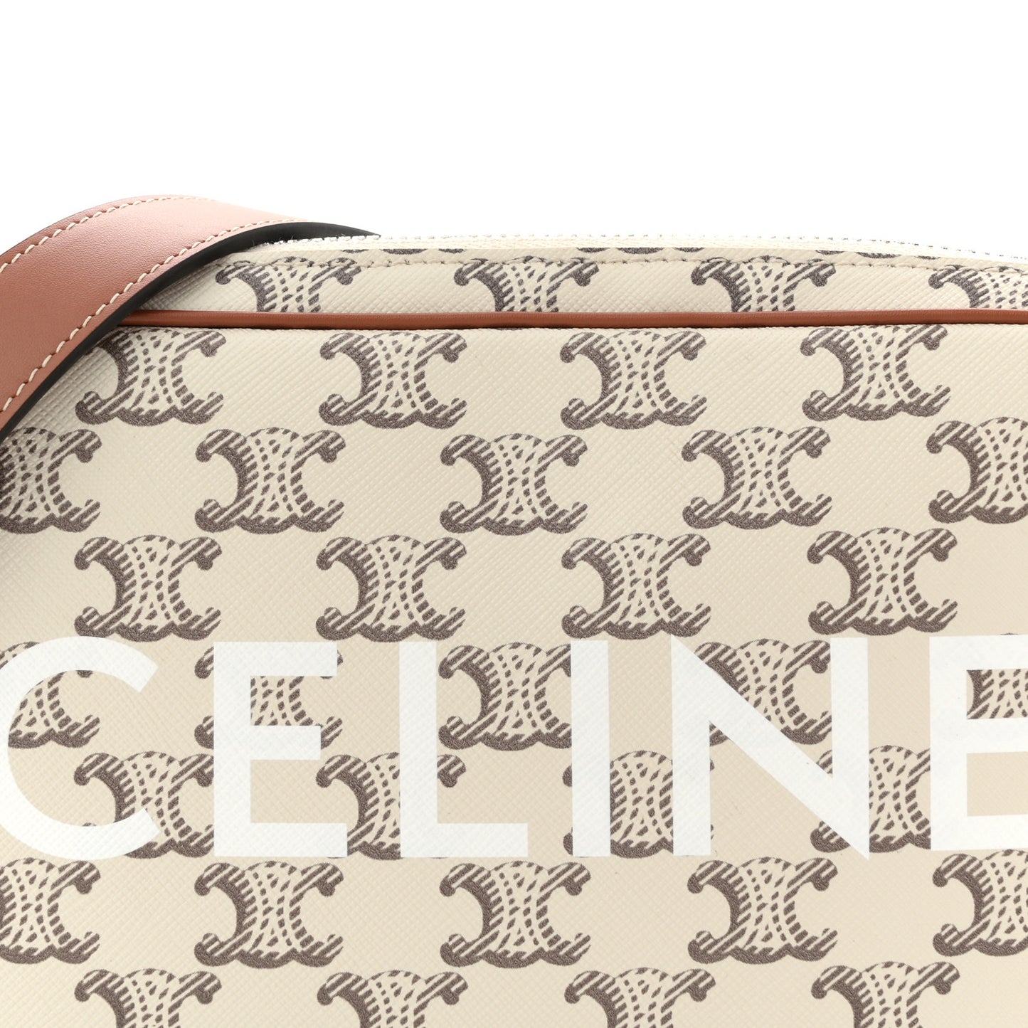 Triomphe Canvas Medium Messenger Bag Tan Ecru