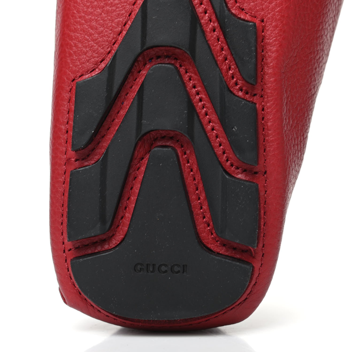 Gucci Calfskin Web Mens Driver Loafers 8 Red 7 of 8