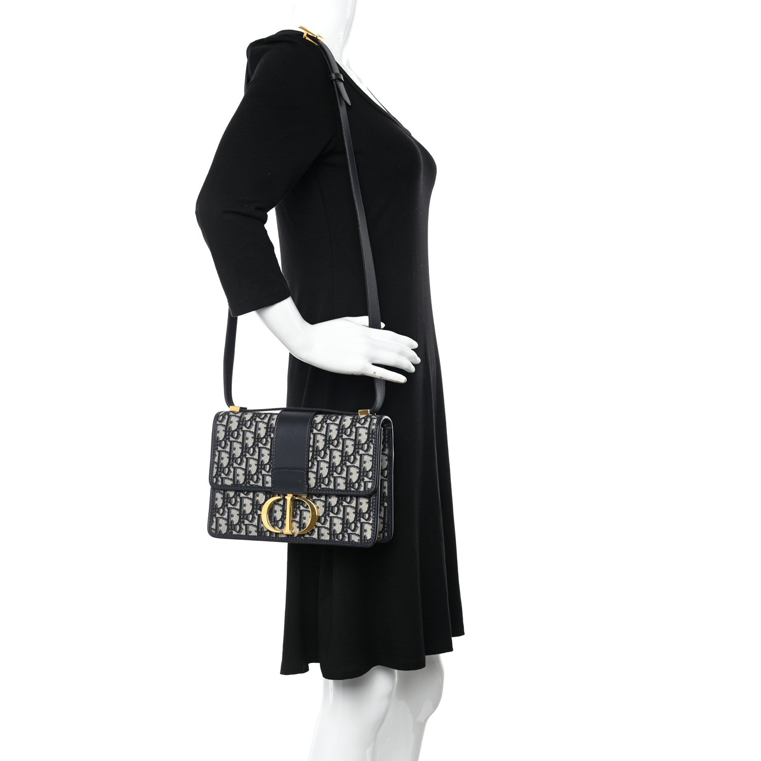 Christian Dior Oblique 30 Montaigne Flap Bag Blue 2 of 10