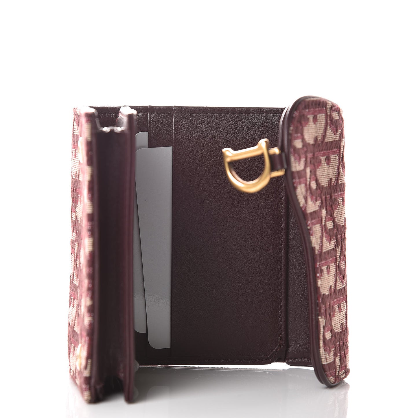 Oblique Saddle Card Holder Bordeaux