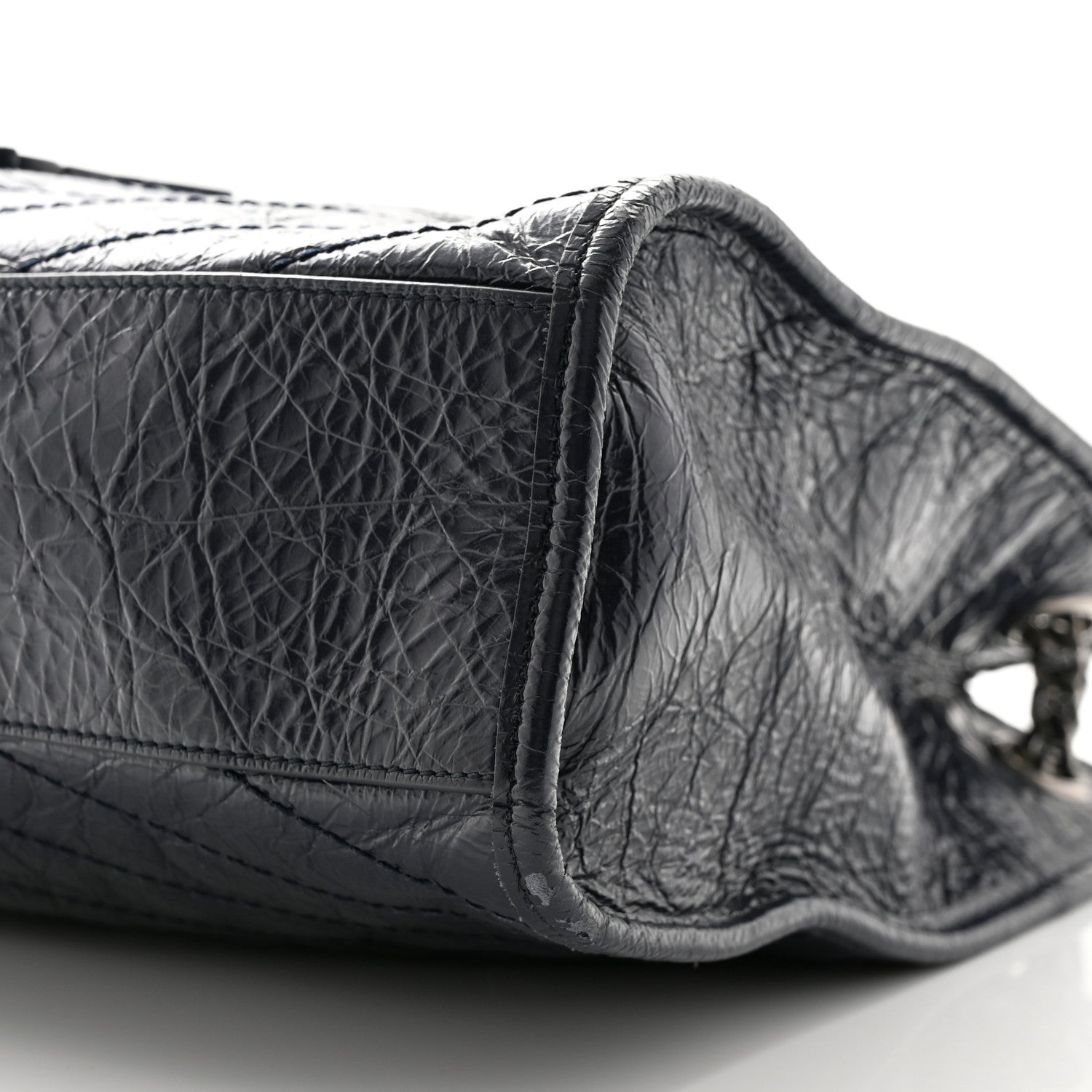 Saint Laurent Crinkled Calfskin Matelasse Monogram Medium Niki Shopper Tote Deep Marine 10 of 11