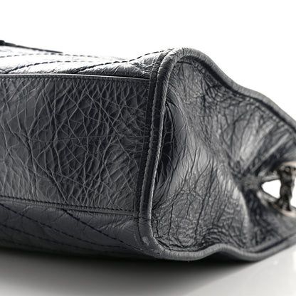 Saint Laurent Crinkled Calfskin Matelasse Monogram Medium Niki Shopper Tote Deep Marine 10 of 11