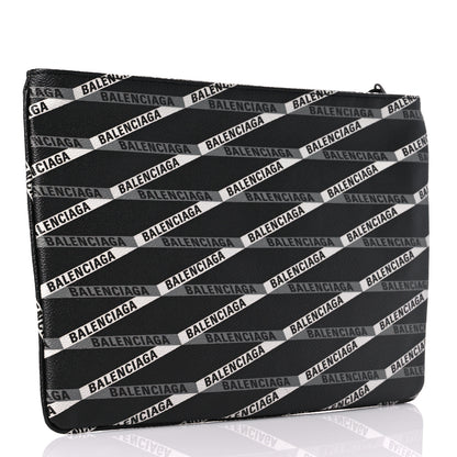 Balenciaga Coated Canvas Losange Monogram Zip Pouch Black Grey 3 of 9
