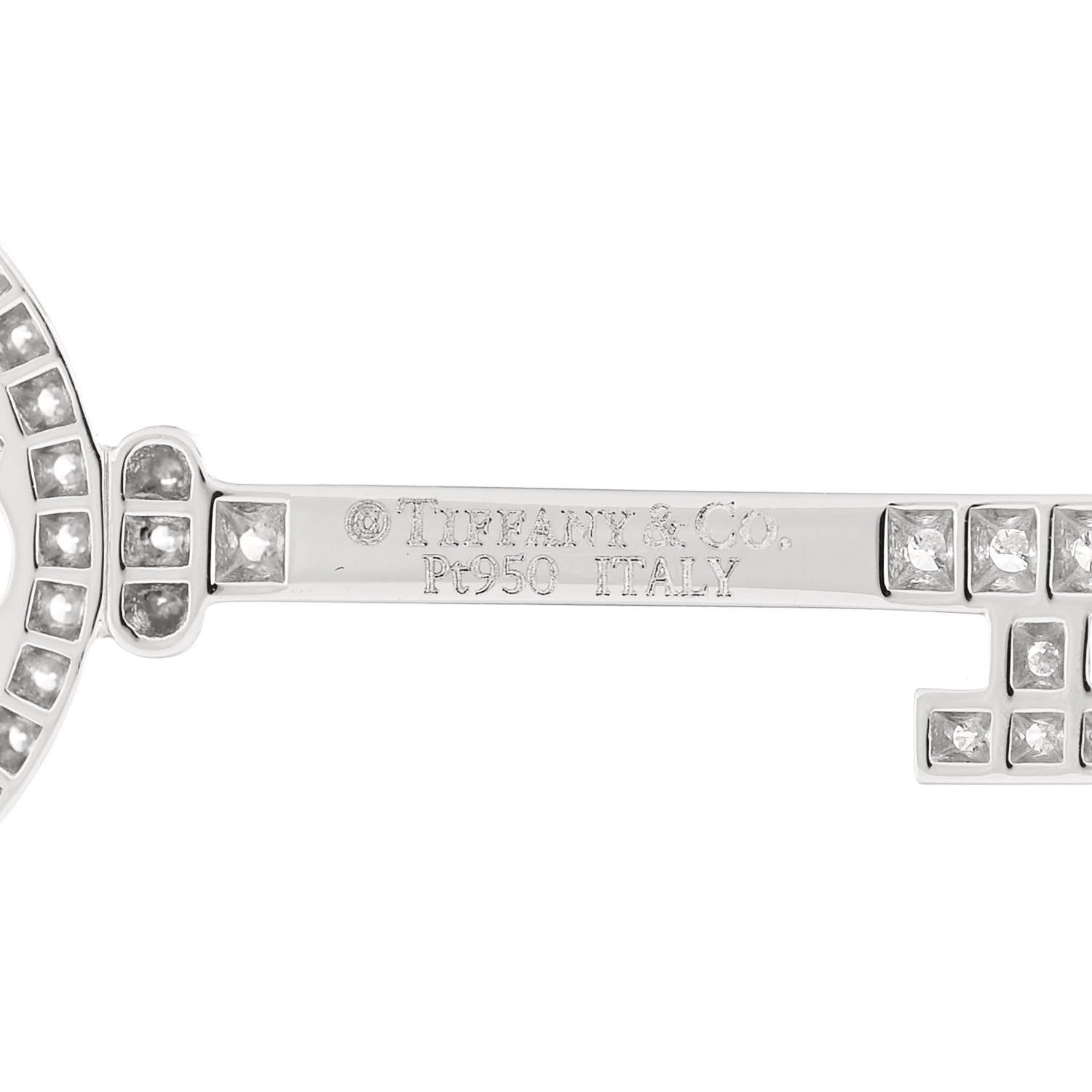 Tiffany Platinum Diamond Small Bubbles Key Pendant 4 of 5