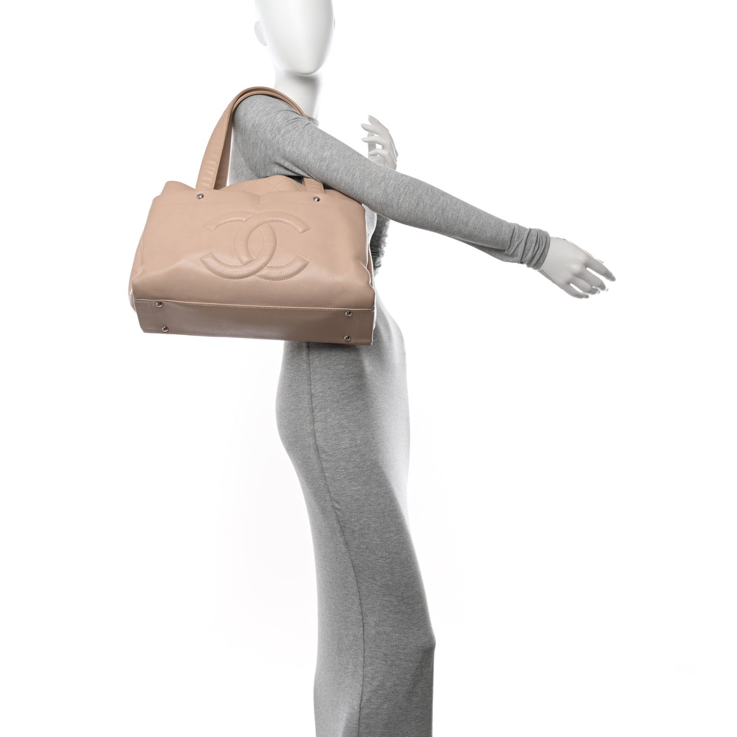 Caviar Executive Cerf Shopper Tote Beige