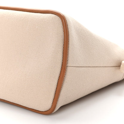 Hermes Cotton Canvas Bolide Travel Cosmetic Pouch MM Natural 9 of 9