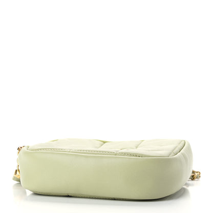 Chanel Lambskin Quilted Diamond Clutch With Chain Light Green 4 of 9
