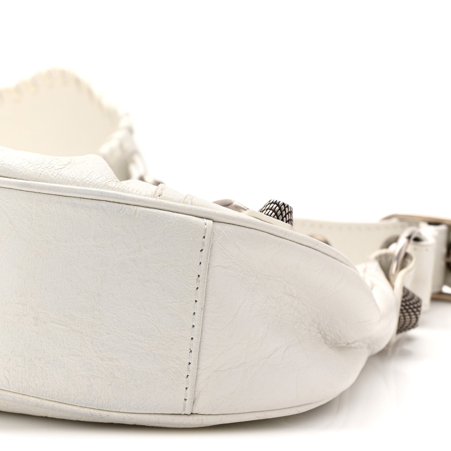 Agneau Arena Le Cagole Shoulder Bag XS Optic White