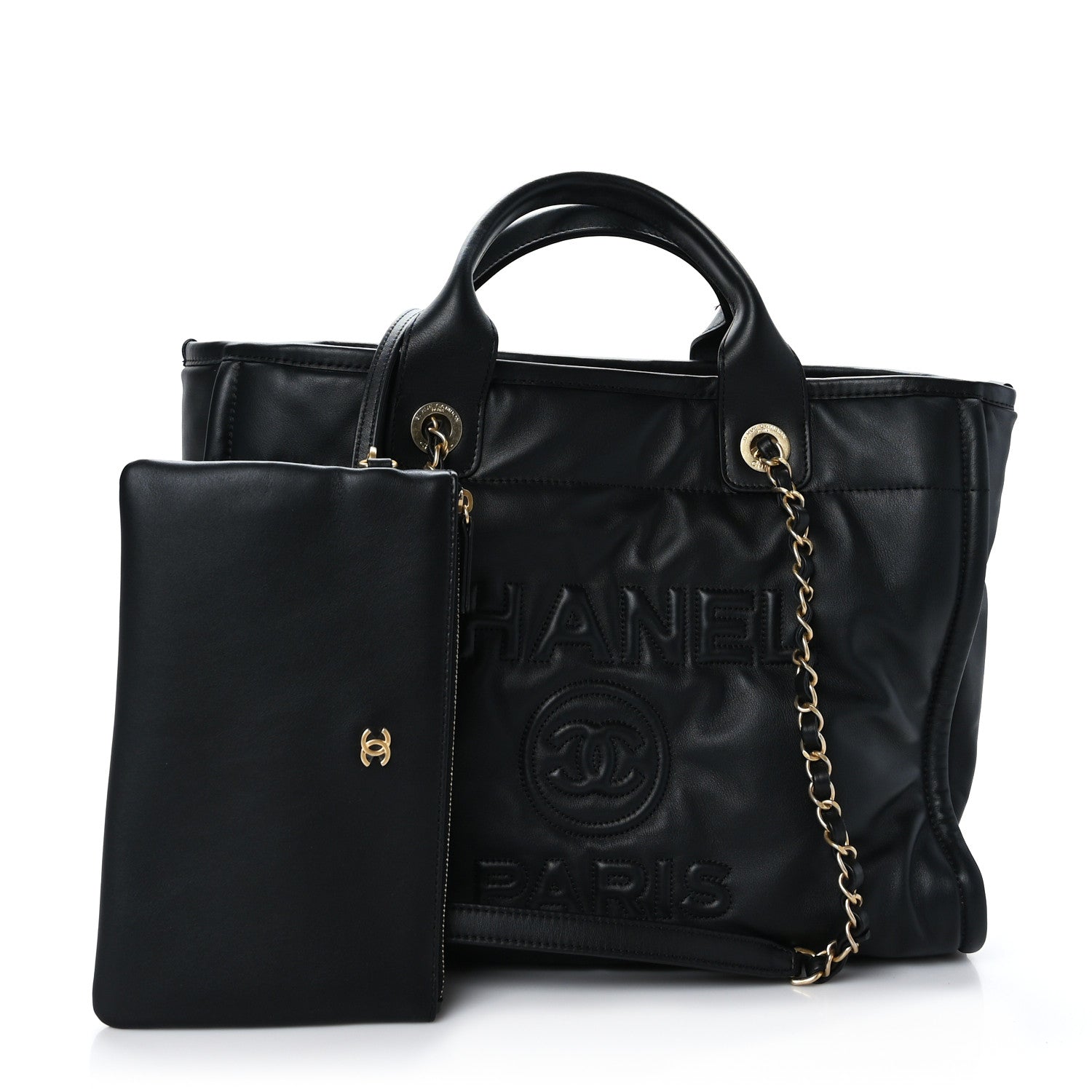Chanel Calfskin Small Deauville Tote Black 3 of 11